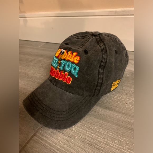 Raised Embroidery Retro “gobble till u wobble” cotton baseball hat Unisex - Picture 2 of 14